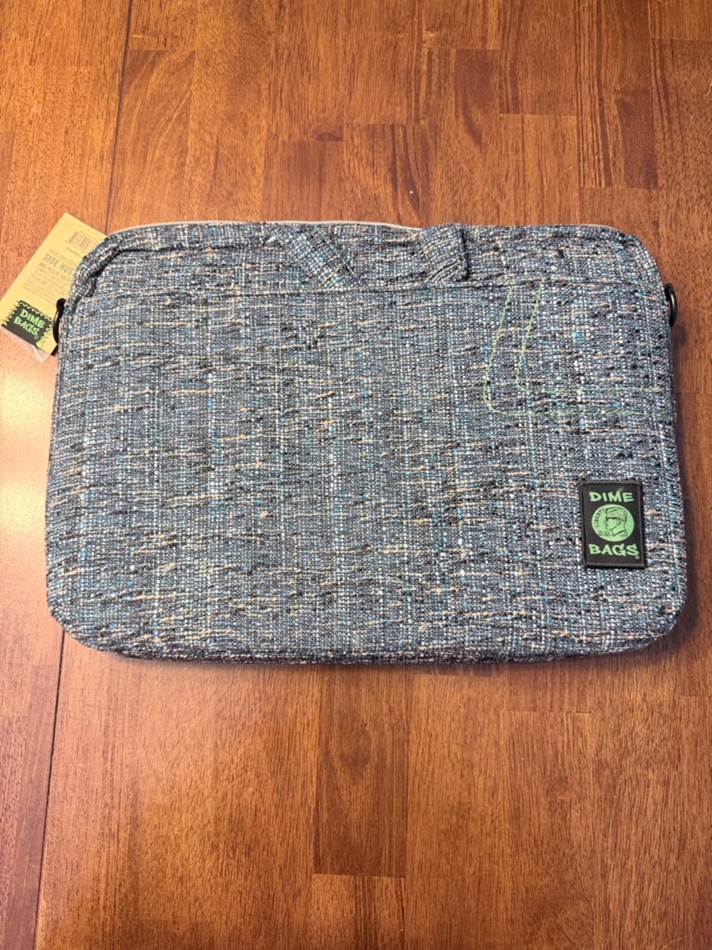 Dime Bags Side Hustler 17" Blue/Gray “Glass” Tweed Fabric Padded Laptop Sleeve